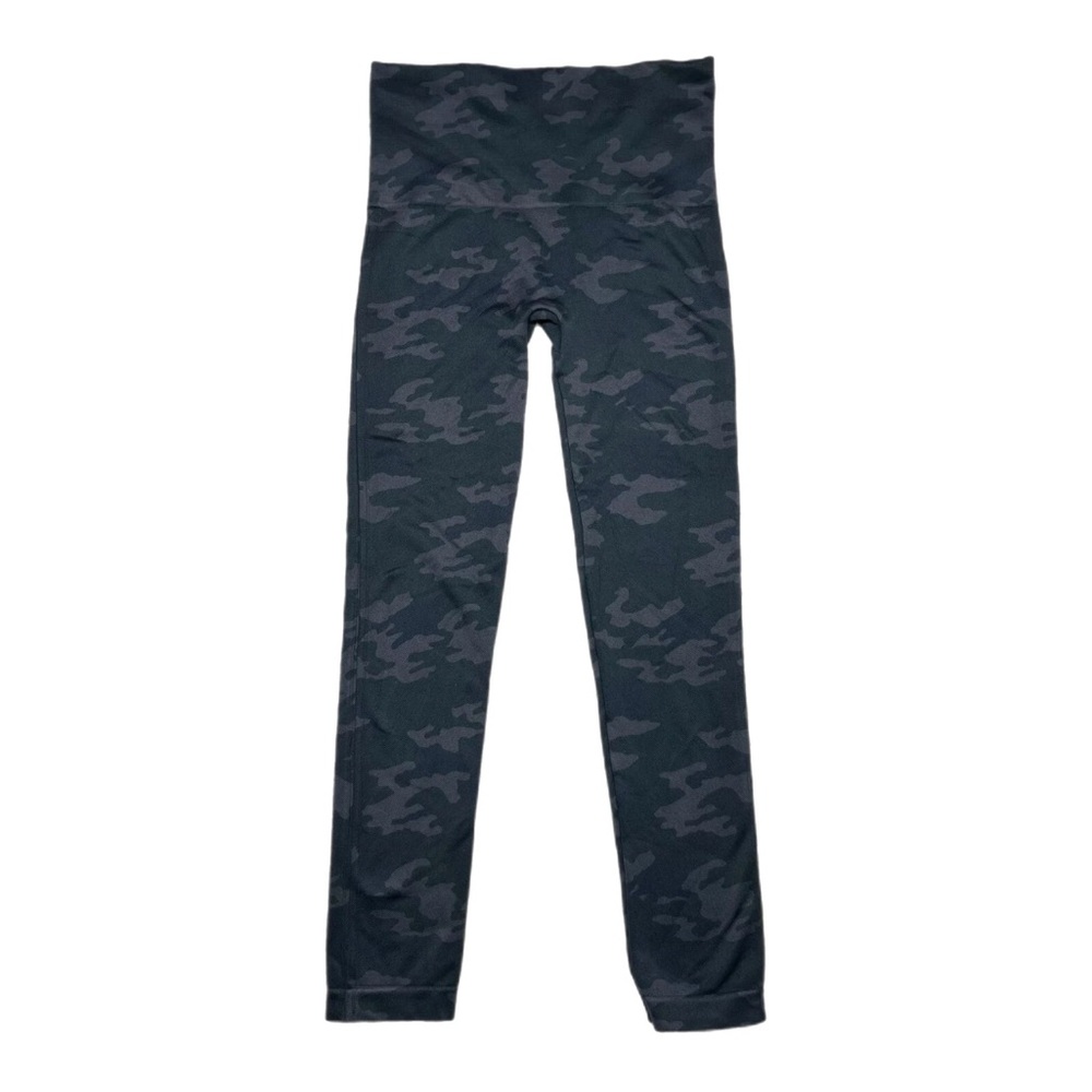Spanx Womens Camouflage Print  Grey Black High Waisted Athletic Leggings Size M